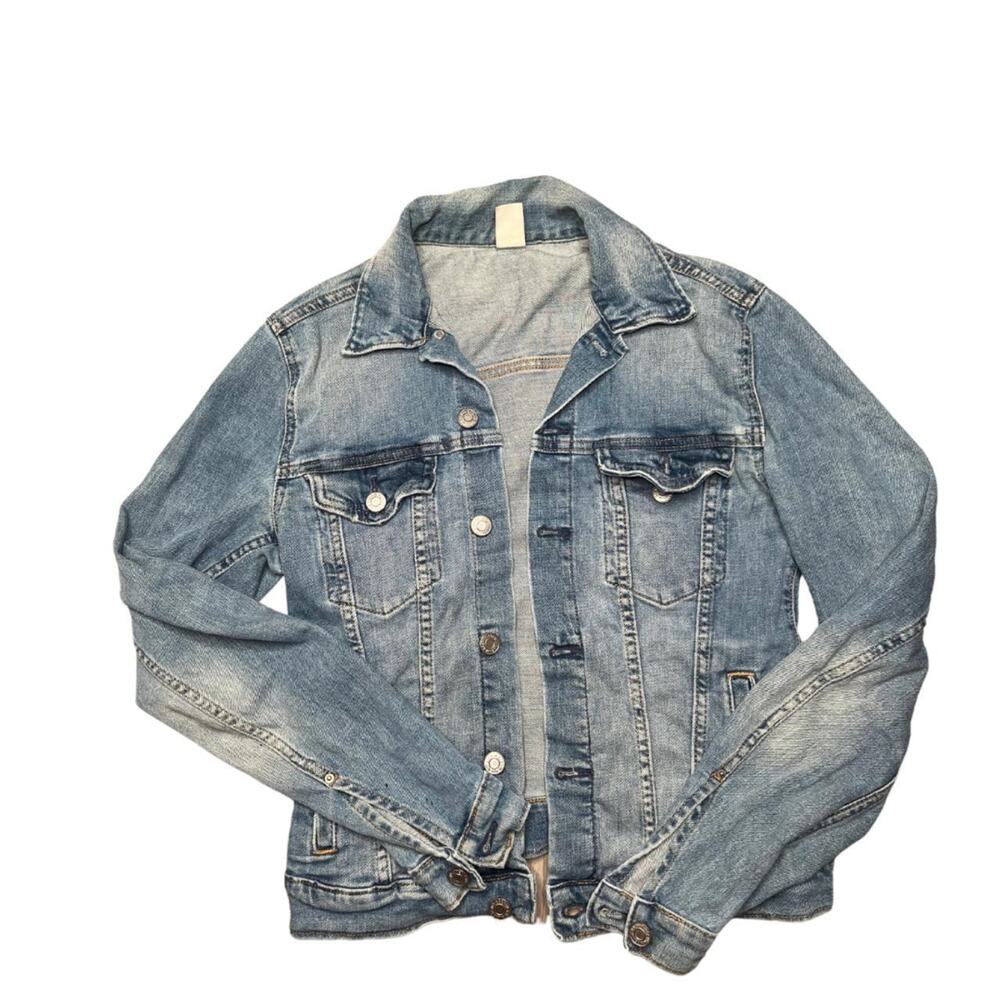 Distressed denim jacket
